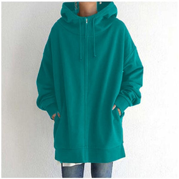 Damen Herbst/Winter Reißverschluss-Kapuzenpullover