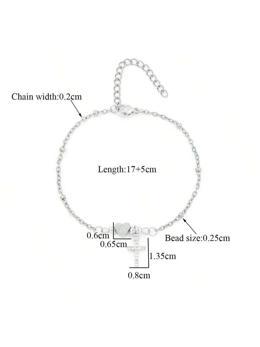 Lunaria Initial Heart Bracelet