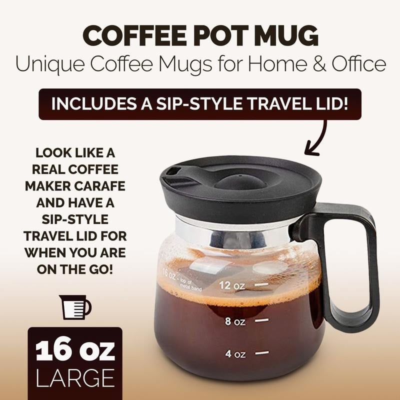đâ 16 Oz Glass Coffee Mug â Coffee Pot Style
