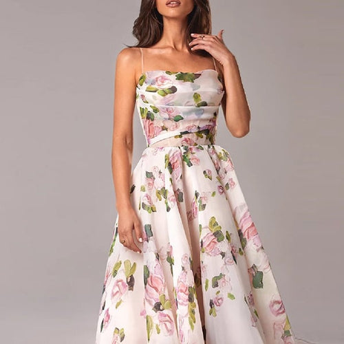 Elegantes Strapskleid mit Print