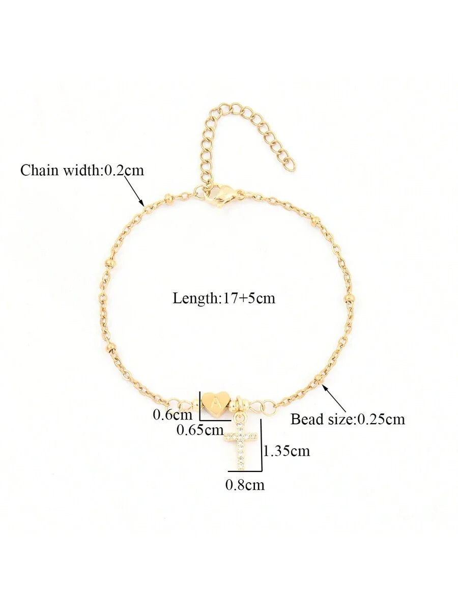 Lunaria Initial Heart Bracelet