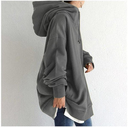 Damen Herbst/Winter Reißverschluss-Kapuzenpullover