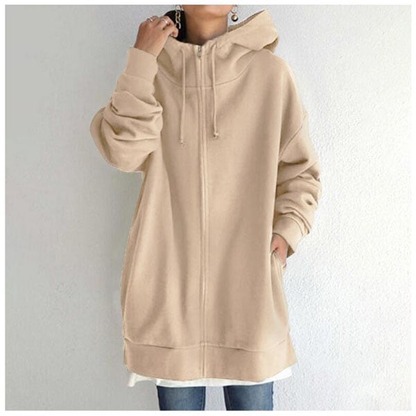 Damen Herbst/Winter Reißverschluss-Kapuzenpullover