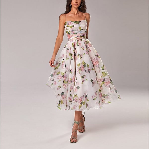 Elegantes Strapskleid mit Print