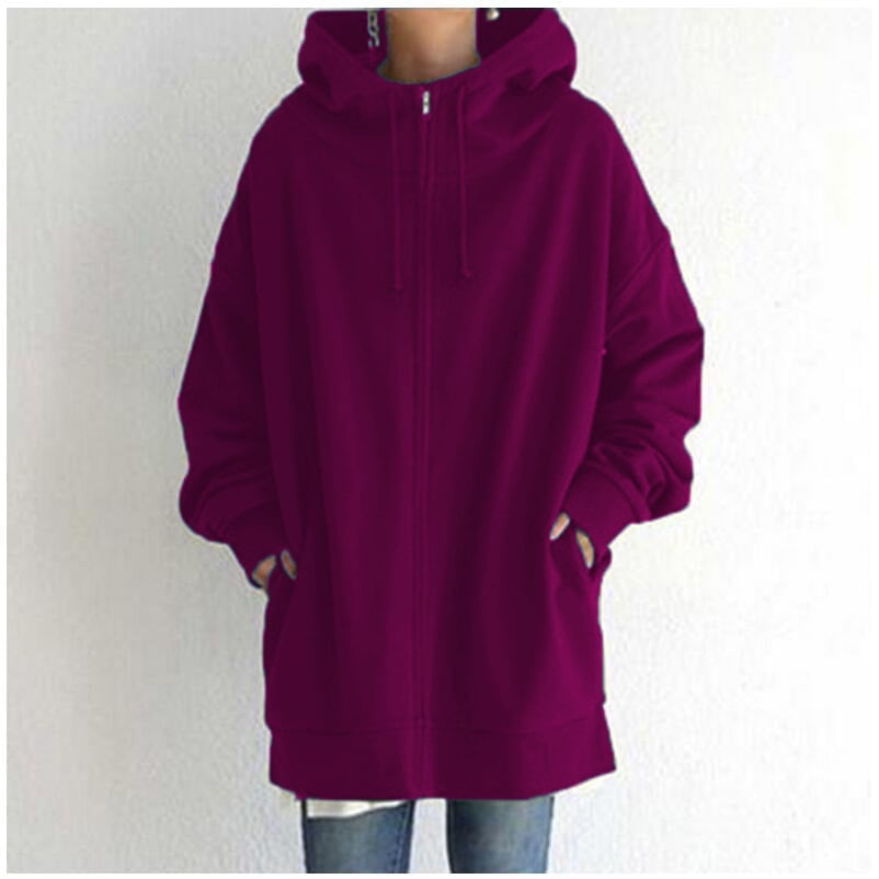 Damen Herbst/Winter Reißverschluss-Kapuzenpullover