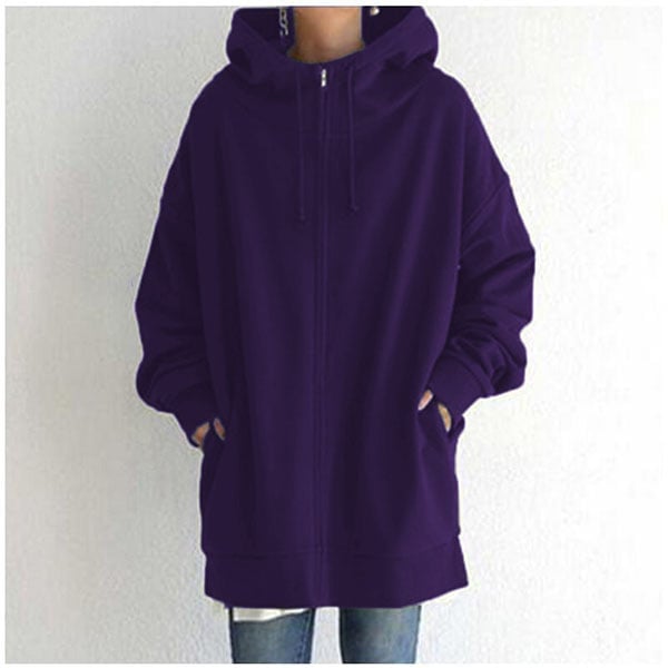 Damen Herbst/Winter Reißverschluss-Kapuzenpullover